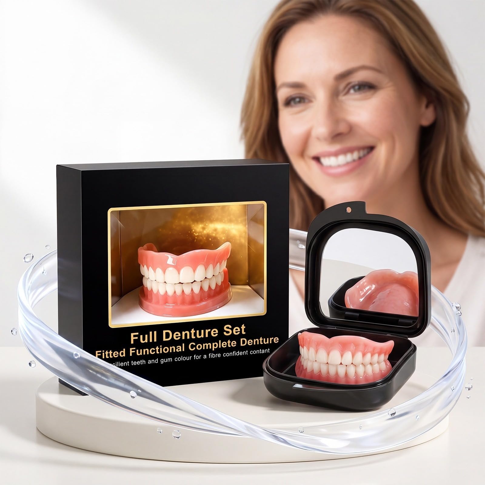 Kit de fausses dents cosmetiques en silicone souple pour un sourire naturel