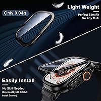 Vista 5 de WSKEN for Apple Watch Ultra 3/Ultra 2/Ultra Screen Protector 49mm,9H Tempered Glass + Titanium Alloy Frame, [Keep Original] [Touch Sensitive]