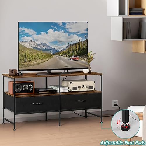 Miniatura 7 de OYEAL Soporte de TV para TV de 4050 pulgadas, sala de estar, centro de entretenimiento con cajones de almacenamiento, aparador de TV con tomas de