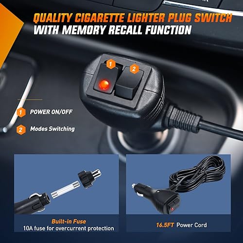 Miniatura 4 de Nilight Traffic Advisor - Barra de luz estroboscópica de emergencia de 35 pulgadas, 32 LED, 21 patrones de flash, luces direccionales de advertencia