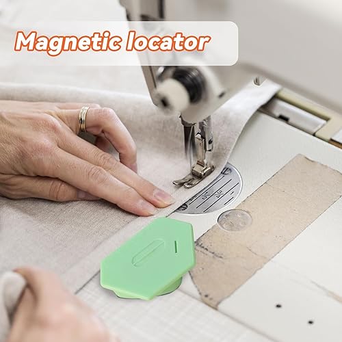 Miniatura 5 de Guía de costura magnética para máquina de coser, herramienta multiusos mejorada de calibre magnético fuerte poligonal, guía multifuncional de hemmer