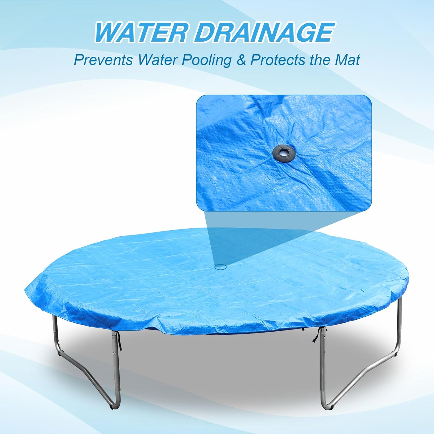 Trampoline Rain Cover 12FT, Waterproof Trampoline Tarp for Sun Snow Wind Protection