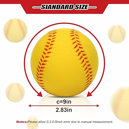 Miniatura 2 de Pelotas de béisbol suaves de 9 pulgadas, 15 pelotas de béisbol de espuma, práctica de bateo, entrenamiento de golpeo, pelotas de béisbol de colores