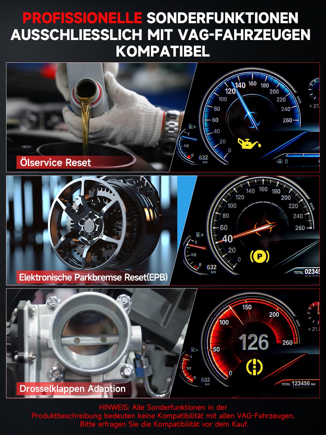 OBD2 Diagnosegerät für VAG/VW/Audi/Skoda/Seat Auto Fehlercode Auslesegerät