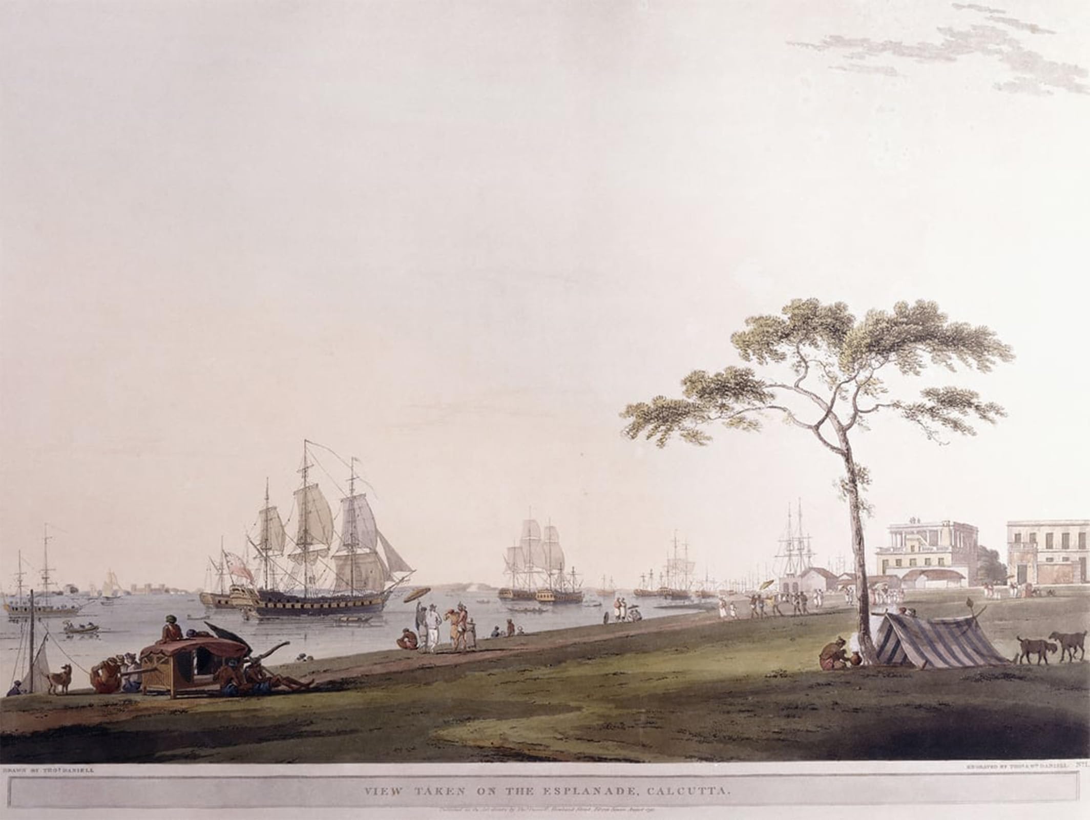 ARTXLXXBN Famous Art Print Poster Vintage Wall Art View Taken on the Esplanade Calcutta by Famous Artist Canvas Art Poster for Home Decor 60x90cm