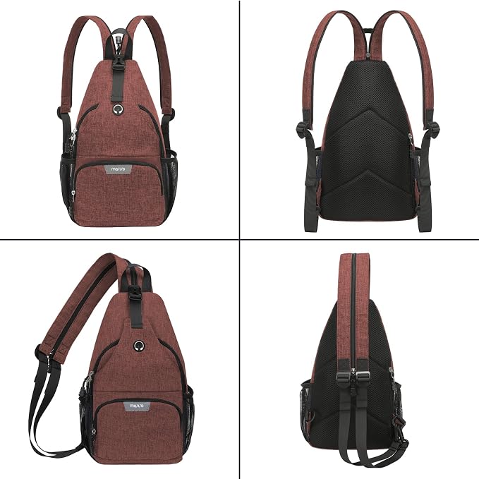 Morrales tipo sling para hiking y travel MOSISO rojo miniatura 6