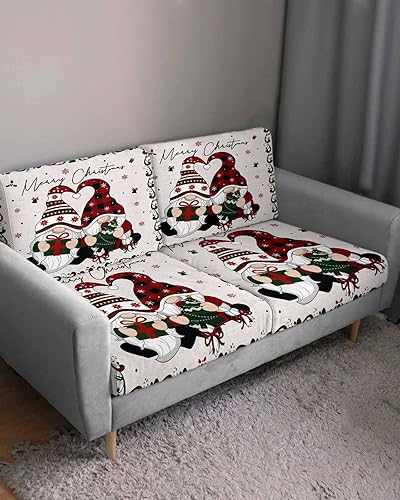 Miniatura 25 de Fundas de cojín para sofá de Navidad, funda elástica para sofá con parte inferior elástica, fundas de sofá con diseño de muñeco de nieve de Navidad