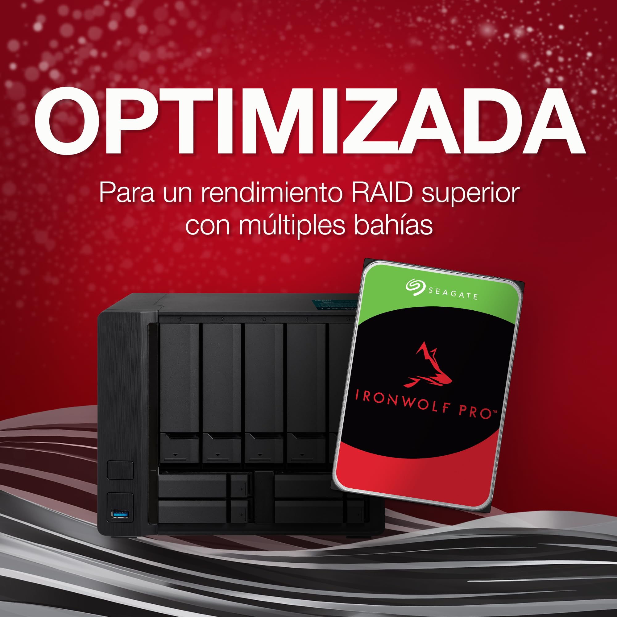 Seagate IronWolf Pro 30TB, NAS Disco Duro Interno, 3.5", 7200 U/Min, CMR, 512 MB Cache, SATA 6 GB/S, Data Rescue Service (ST30000NT011)