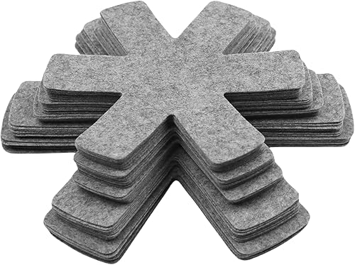 40 protectores de ollas y sartenes, 5 tamaños diferentes, protectores de utensilios de cocina, separadores apilables para proteger y separar ollas y