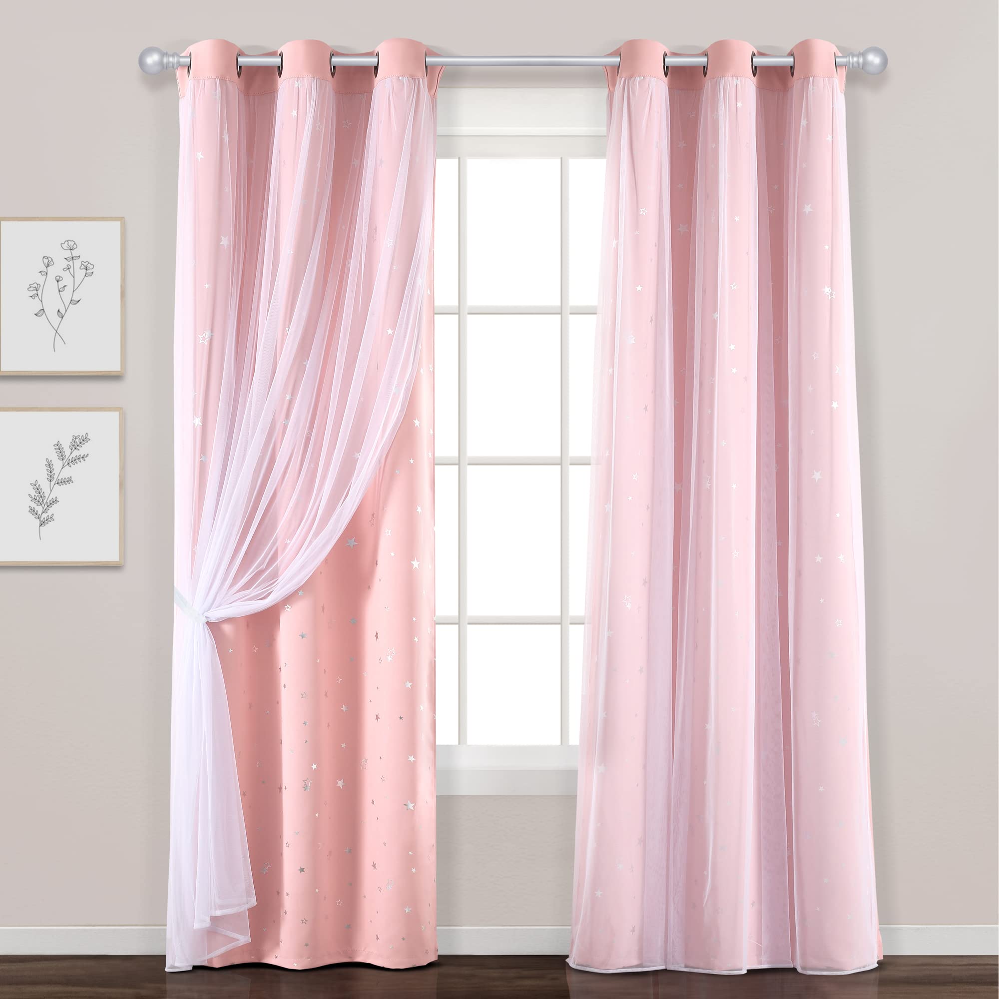 Lush Decor シアーカーテン Amazon｜Lush Decor Star シアー断熱グロメット遮光ウィンドウカーテン