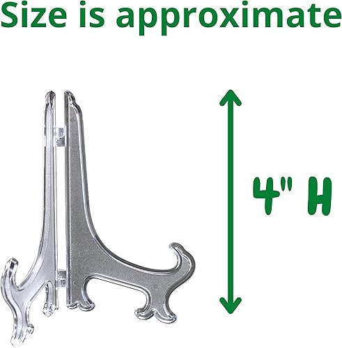 Miniatura 2 de BANBERRY DESIGNS Caballetes plegables de acrílico transparente, juego de 20, caballete de exhibición multiuso, 4 pulgadas de alto