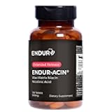 ENDUR-ACIN Niacin - Vitamin B3 Niacin 500mg Extended Release & Low-Flush, 100 Tablets - Supports Cholesterol Balance & Heart Health - Endurance Products