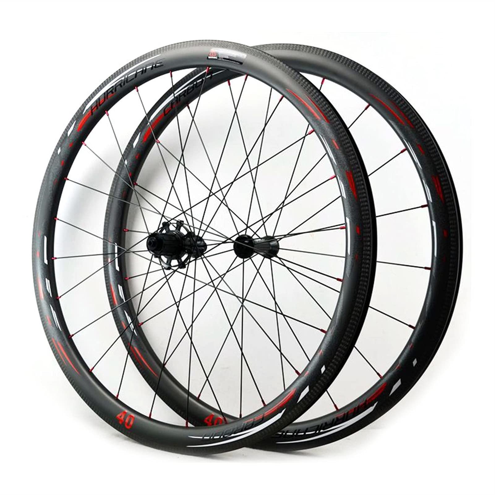 700C Carbon Lightweight Rennrad Laufräder 40 50mm Tief 25mm Breit Clincher Tubeless Ready Bestes Für Klettern Sprinten QR 9X100 9X130MM (Color : Clincher Tubeless, Size : 40cm) Sport & Freizeit