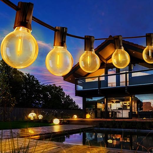 Guirnaldas de Luces Exterior, 19M LED Cadena de Luz con 30 + 3 Bombillas, IP44 Impermeable Guirnaldas Luminosas Exterior y Interior Deco para Jardín, Patio, Fiesta,Terraza