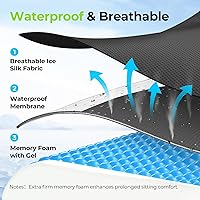 Vista 6 de AUVON Cojín de gel para silla de ruedas, alivia la ciática, la espalda, el coxis, el dolor por presión y úlceras, cojín ergonómico refrescante