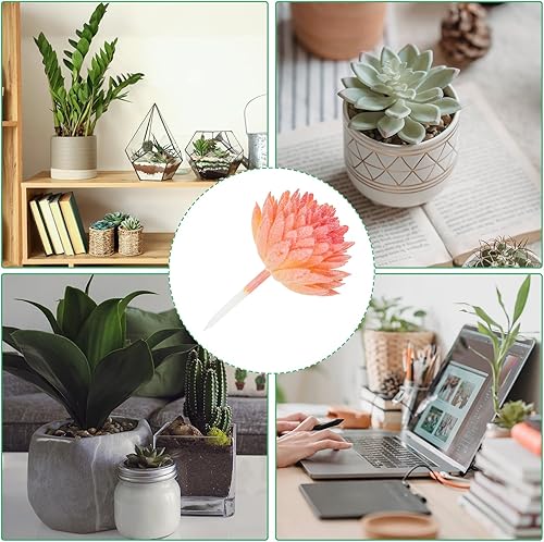 Miniatura 10 de PATIKIL Púas de suculentas artificiales, paquete de 2 plantas suculentas falsas sin maceta, pequeñas plantas suculentas falsas para decoración del