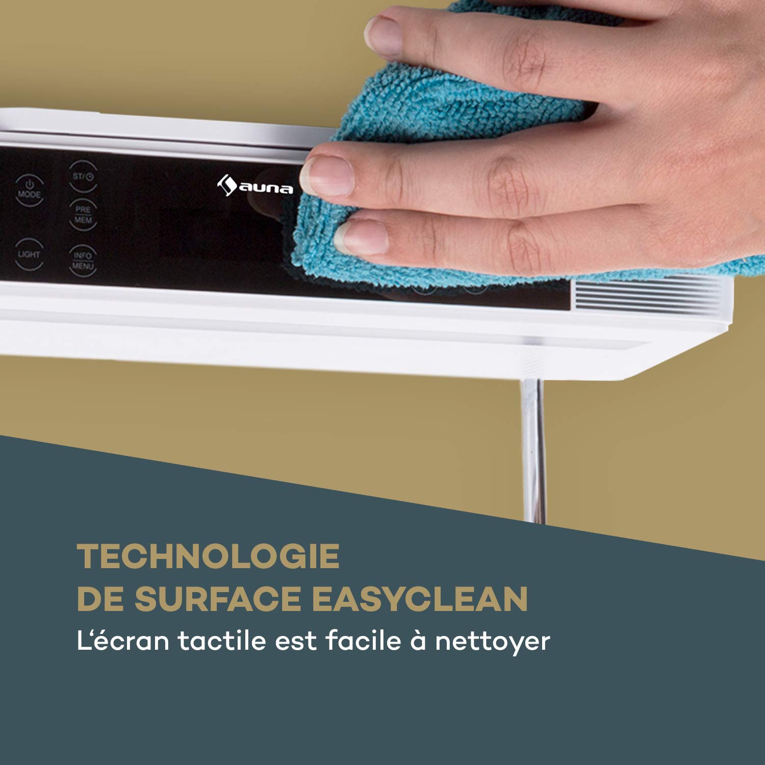 AUNA KR-140 - Radio de Cuisine encastrable, Bluetooth, Radio Dab+, 40 Stations programmables, 2x3W RMS, Écran Tactile, Mains-Libres, Éclairage LED, Minuterie de Cuisson - Blanc
