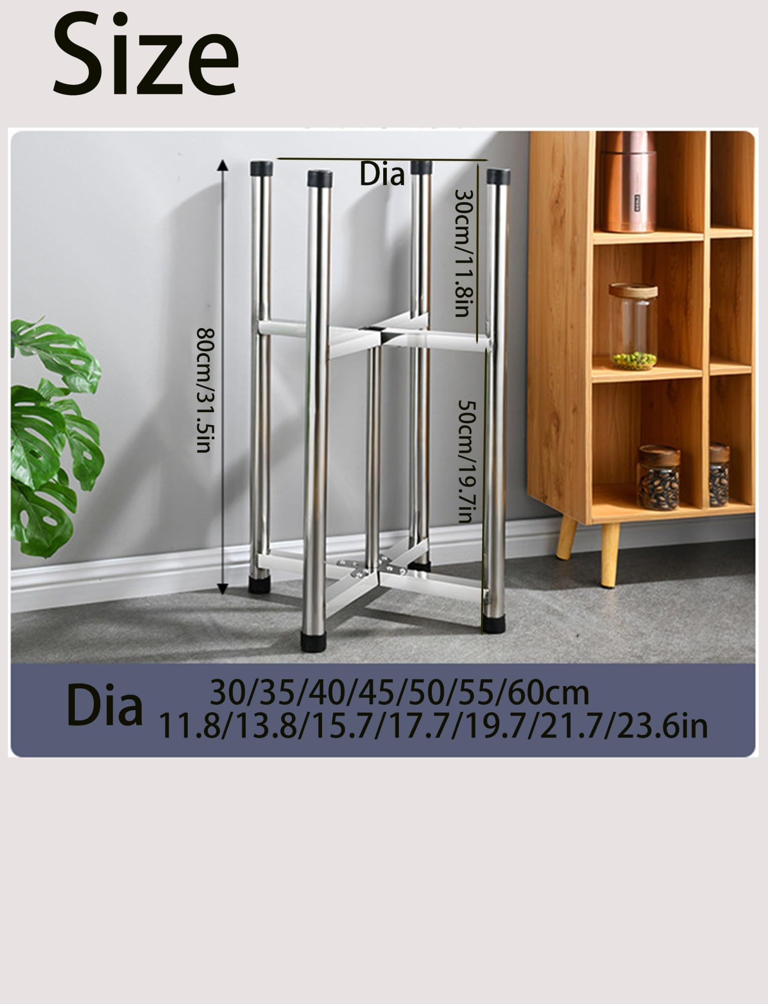 Olla de Sopa Comercial de Acero Inoxidable de 29,5/31,5 Pulgadas de Alto, Estante for Olla de té y Leche, for barriles de Almacenamiento, Cubo de Leche, Cubo de Termo, Cubo de Sopa eléctrico, Cubo de