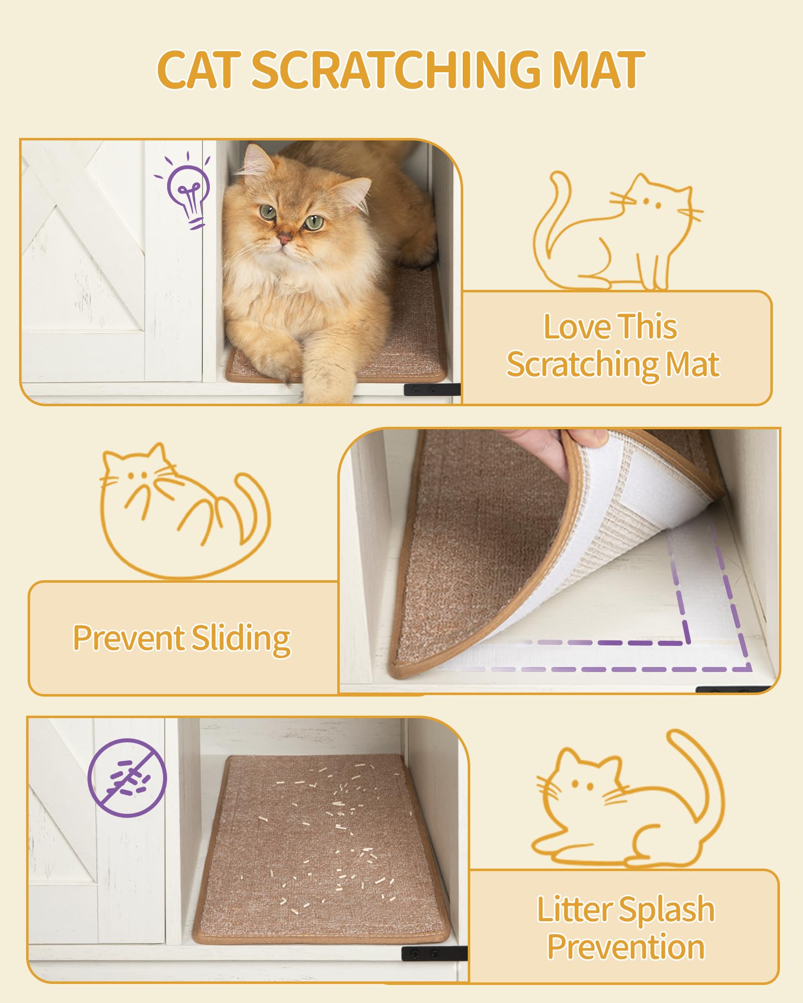 Hzuaneri Mobile Lettiera per Gatti, Mobile per Lettiera Gatto con Campana per Gatti, Casa per Gatto da Interno, 100 x 55 x 63 cm, per Corridoio, Camera da Letto, Marrone Rustico e Bianco CB85214X
