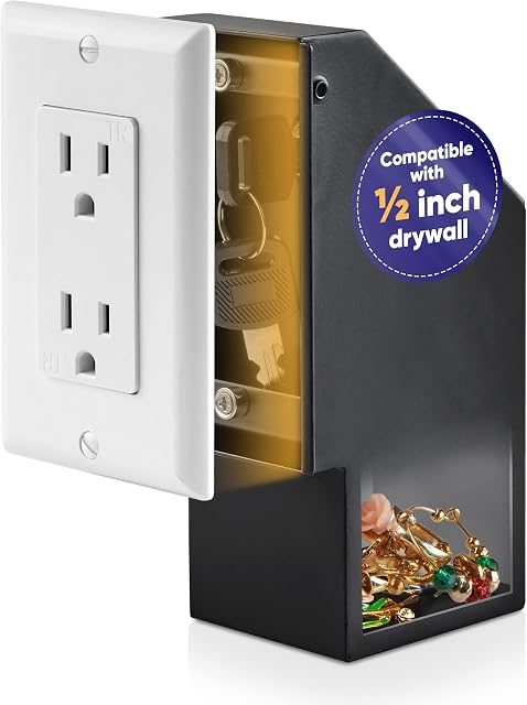 Elder Welder® Hidden Wall Safe Outlet with Key Lock, Electric Socket Safe, Covert Wall Safe, Diversion Outlet Safe, Outlet Hidden Safe, Secret Compartment, Secret Outlet Box for Hiding Money Jewellery