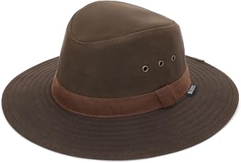 Delano Waxed Cotton Safari Hat - Classic Fit Unisex Waterproof, UPF 50+ Sun Protection, Packable