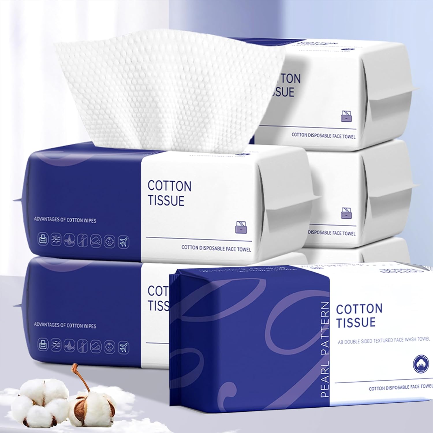 Face Clean Towels, 100 Count Ultra Thick Disposable face towels Facial Wash Cloth for Sensitive Skin, Lint- free Facial Tissue, Skincare and Makeup Remover