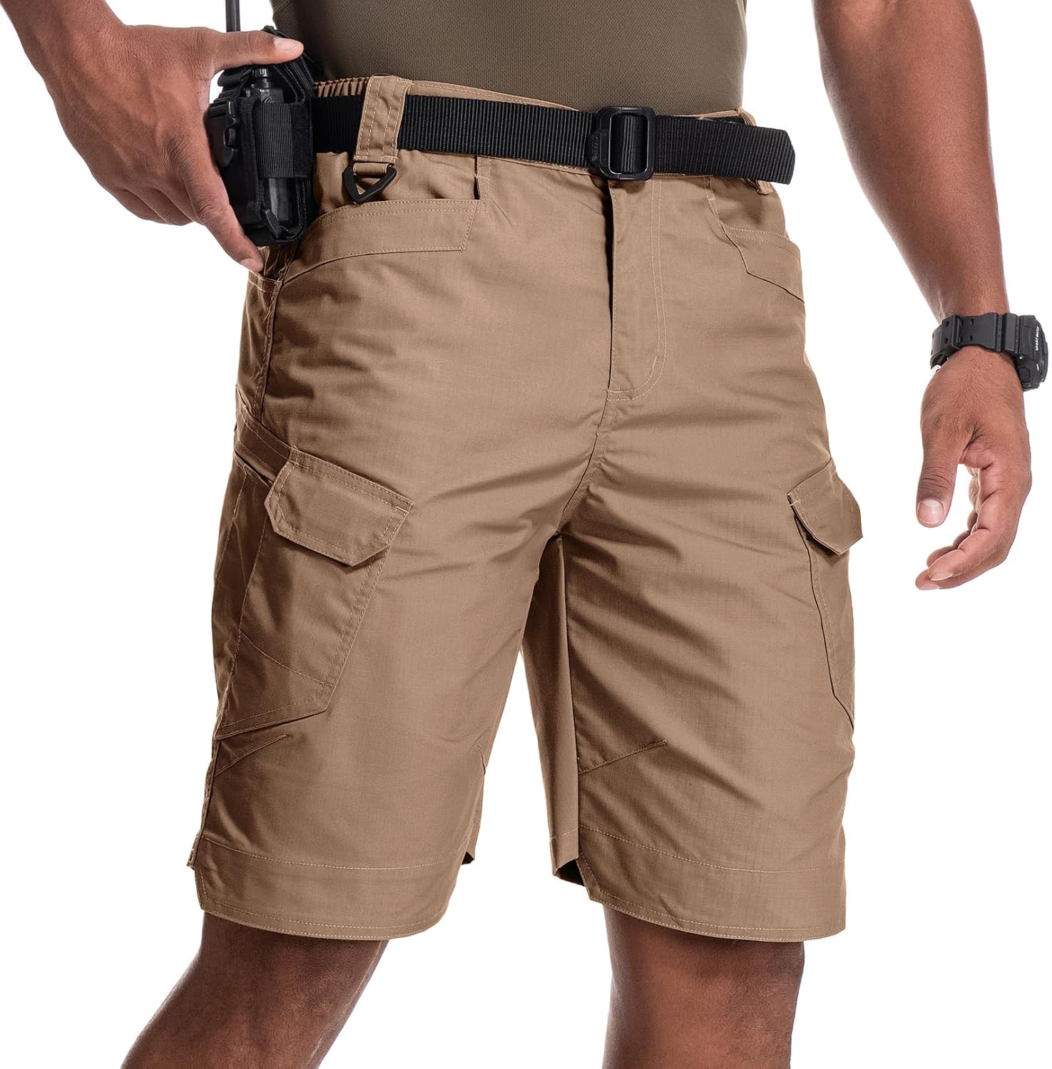 Jessie Kidden Mens Tactical Stretch Outdoor Cargo Shorts Wear Resistant Rip Stop Work Hiking Fishing Shorts