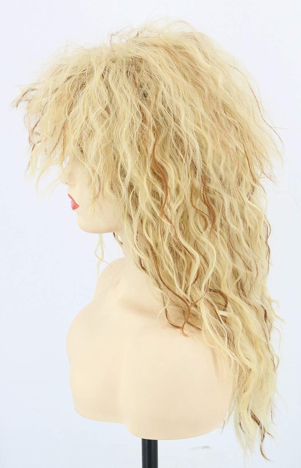Topcosplay Blonde 80s Tina Rock Diva Wig Mullet Wigs for Men or Women Curly Long - Image 5