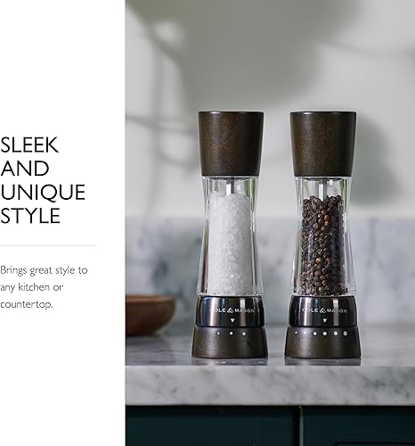 Miniatura 98 de Cole & Mason Derwent - Molinillo de pimienta de precisión gourmet, herramientas recargables para condimentos y especias, ajustes ajustables de Oro