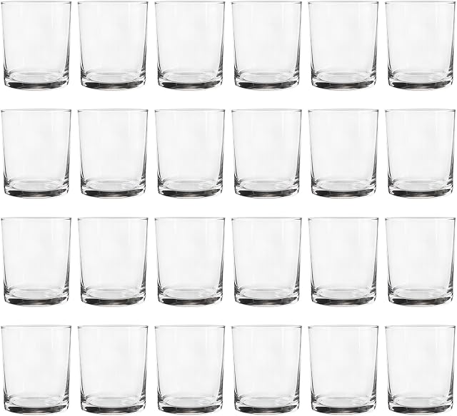 Argon Tableware 24x 280ml Classic Whisky Cocktail Glasses - Gift Short Kitchen Drinking Tumbler Glass Whiskey Water Juice Barware Set - Dishwasher Safe