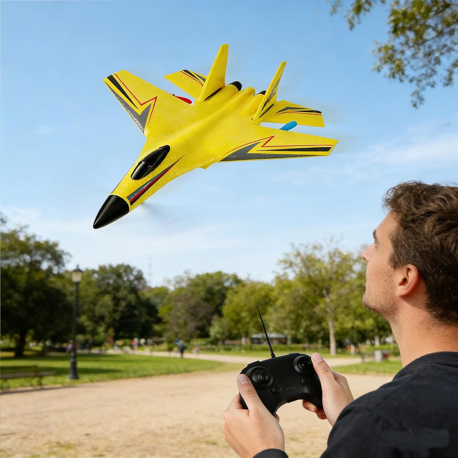 RC Airplane，Glider Aircraft.for Foam Remote Control Planes for Adults Beginners,360° Flip Easy to Fly (Blue)