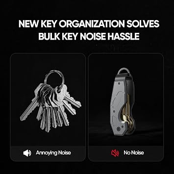 Zeeker Compact Key Organizer Keychain with Built-in Tools – Holds 1-6 Keys, Includes Bottle Opener, Hex Wrench, and Serrated Cutter – Minimalist Key Holder for Men and Women (Grey), Grey, black