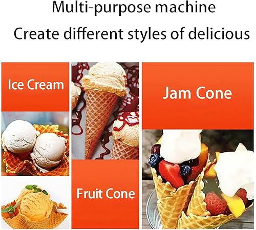 Miniatura 2 de LKJHSDFG Máquina comercial para hacer gofres de cono de helado de 1200 W eléctrica antiadherente rollo de huevo para panadería, rollo de gofres para