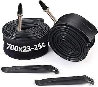 LotFancy 700x23-25C 700x 28C/30C/32C Bike Tubes, Presta Valve, 2PCS 700c Bike Tire Tube for Mountain Bike, Cruiser, Kids Bike, with 2 Tire Levers