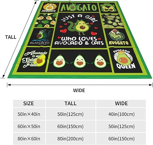 Miniatura 3 de Manta bonita con diseño de aguacate con texto en inglés Just A Girl Who Loves Avocate para niñas, cálida y suave, de microfranela con dibujos