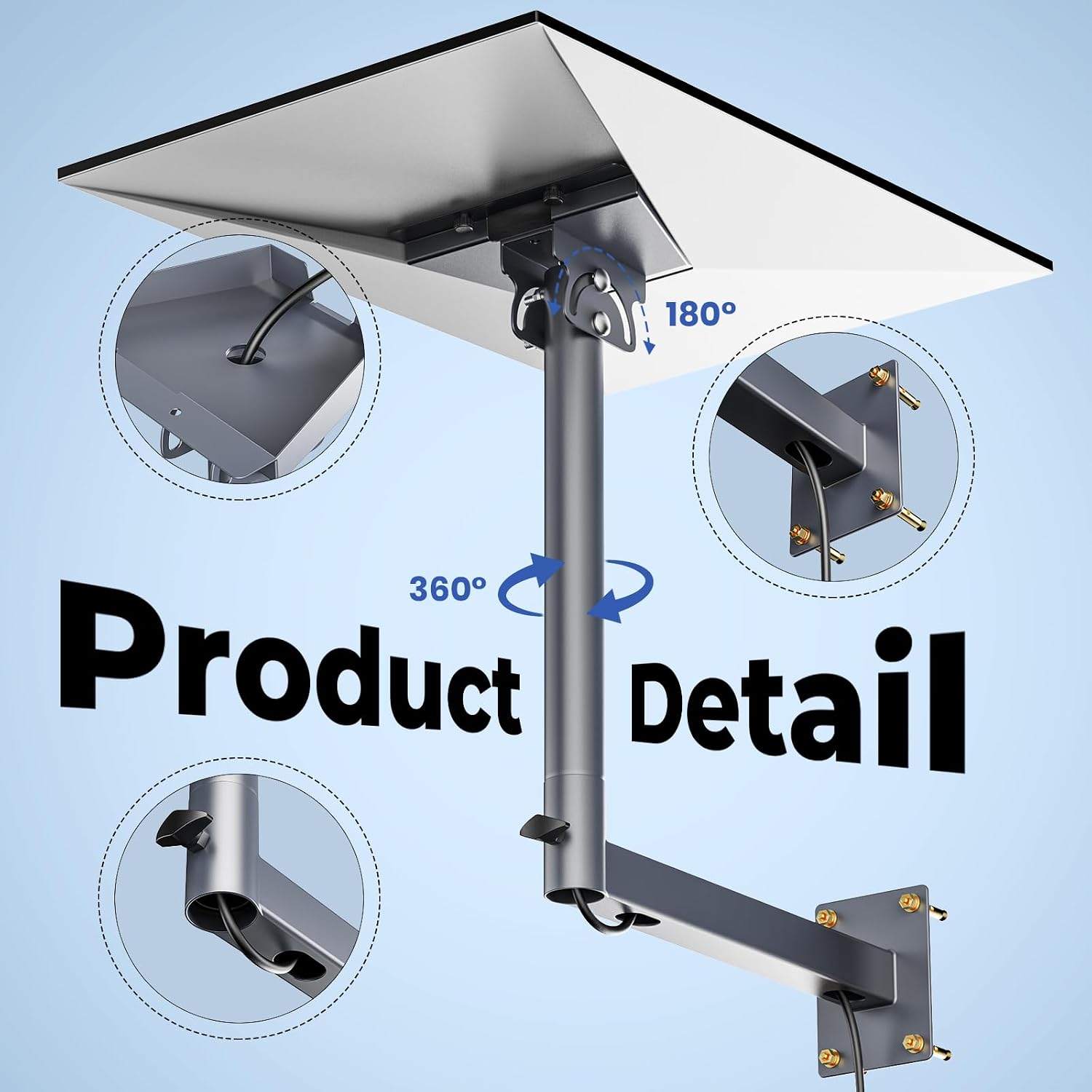 Starlink Gen 3 Mount, 360° Adjustable Starlink Wall Mount with Pipe Adapter, Pole Mount, Rustproof, Weatherproof for Concrete/Wood Walls, Easy Installation for Starlink Standard 4/4X/Gen 3