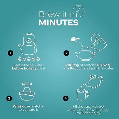 Miniatura 6 de Michelle Peiret Adaptogen Matcha Tea, Matcha Ceremonial con Rooibos Rojos, Té Verde Matcha en Polvo, Potenciador de Energía, Rico en Antioxidantes -