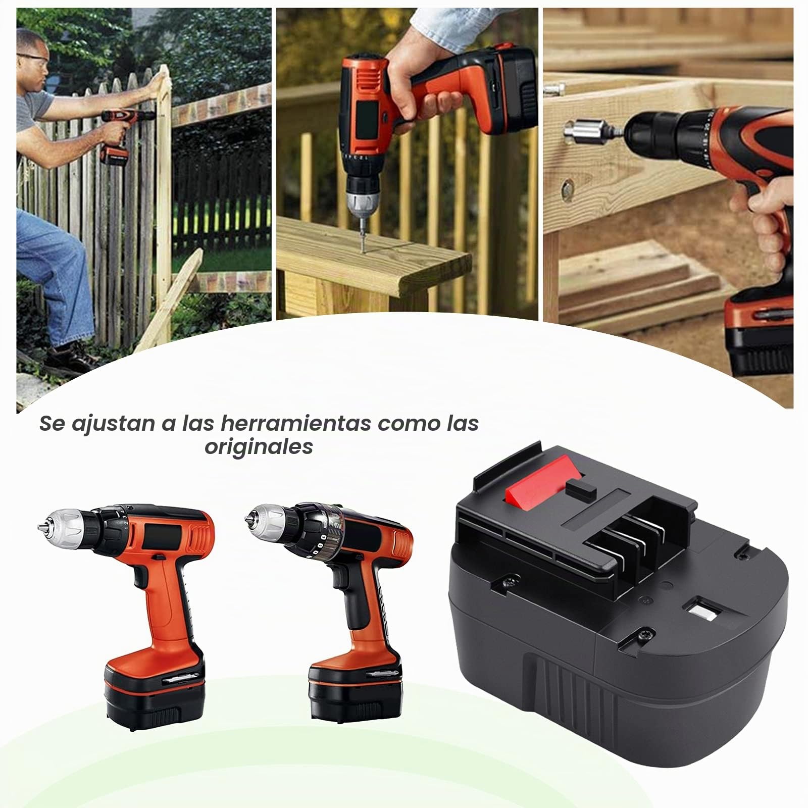 12V 4,8Ah Batería para Black+Decker A12 HPB12 A12E A12-XJ A12EX FSB12 FS120B FS120BX A1712