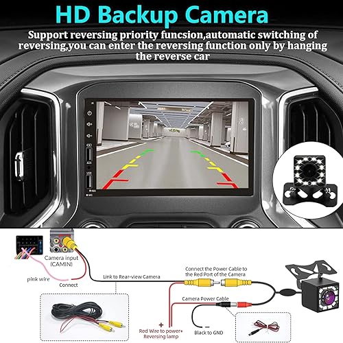 Miniatura 11 de Leadfan Radio estéreo de coche doble DIN compatible con Apple Carplay y Android Auto, pantalla táctil HD de 7 pulgadas, radio DIN doble con Carplay