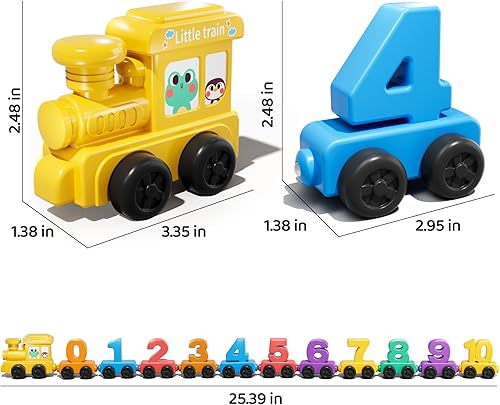 Miniatura 5 de Juego de tren de números magnéticos para niños de 1, 2, 3, 4 años, juguete para contar, clasificar colores, actividades educativas preescolares,