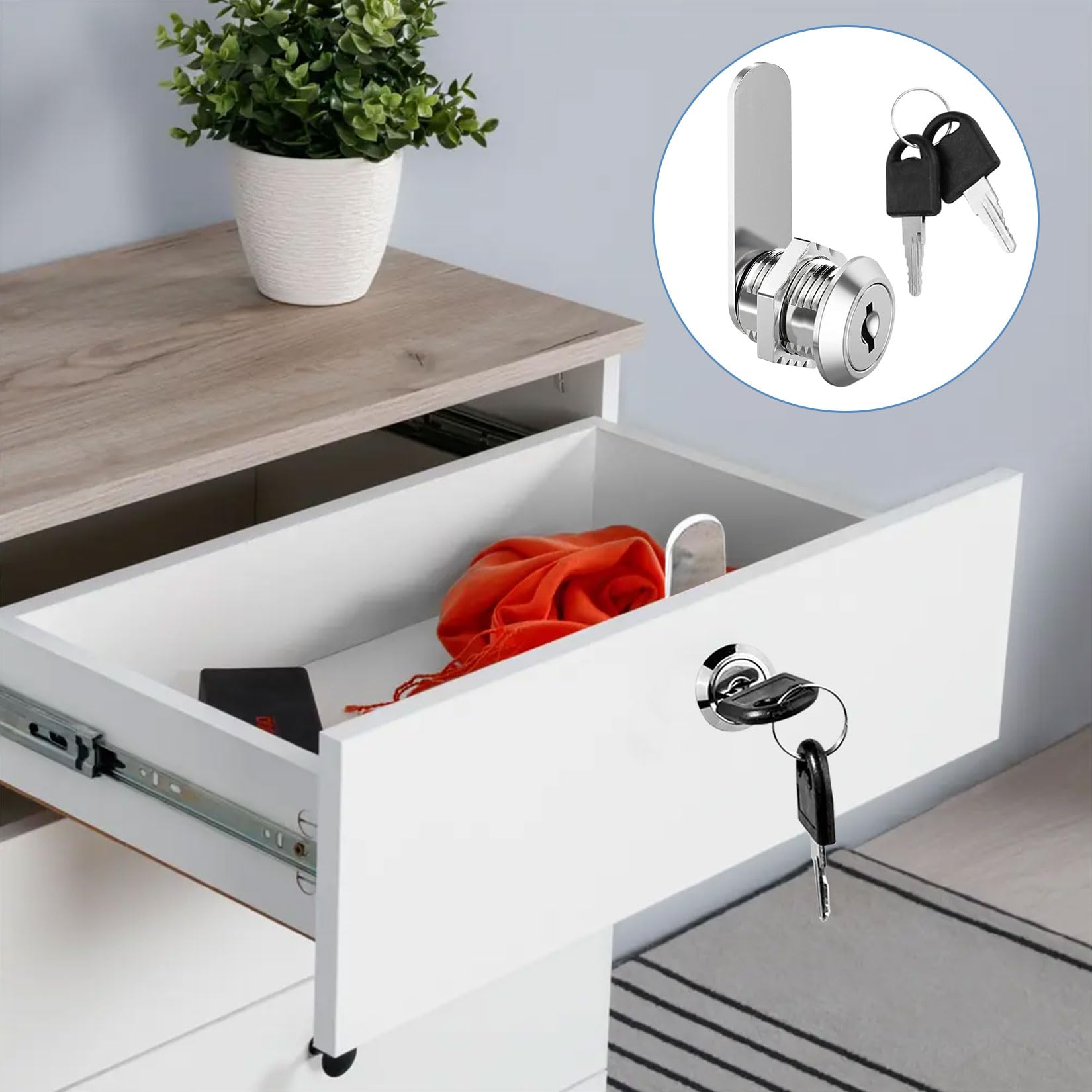 10 Piezas Cerraduras Taquillas 20 mm una llave Controla una Cerradura, Cerradura Taquilla Vestuario para Puertas de hasta 16 mm de Espesor