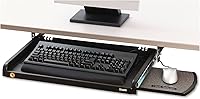 Vista 2 de 3M Cajón ajustable para teclado debajo del escritorio, tres ajustes de altura, bandeja ancha con reposamuñecas de gel que se adapta a la mayoría