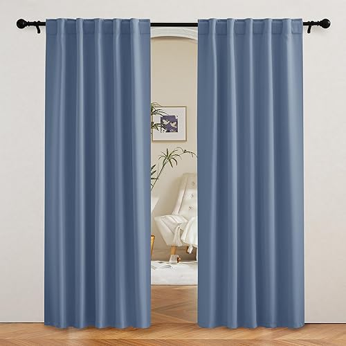 Miniatura 175 de RYB HOME - Cortinas blancas, cortinas para oscurecer la habitación, con aislamiento térmico, juego de cortinas opacas para dormitorio, sala