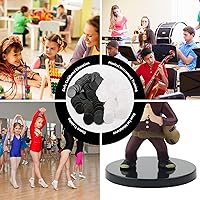 Vista 4 de juego de 100 fichas de aprendizaje de plástico opaco, mini fichas de póquer, fichas de juego con caja de almacenamiento (Negro+Blanco, 2,54 cm)