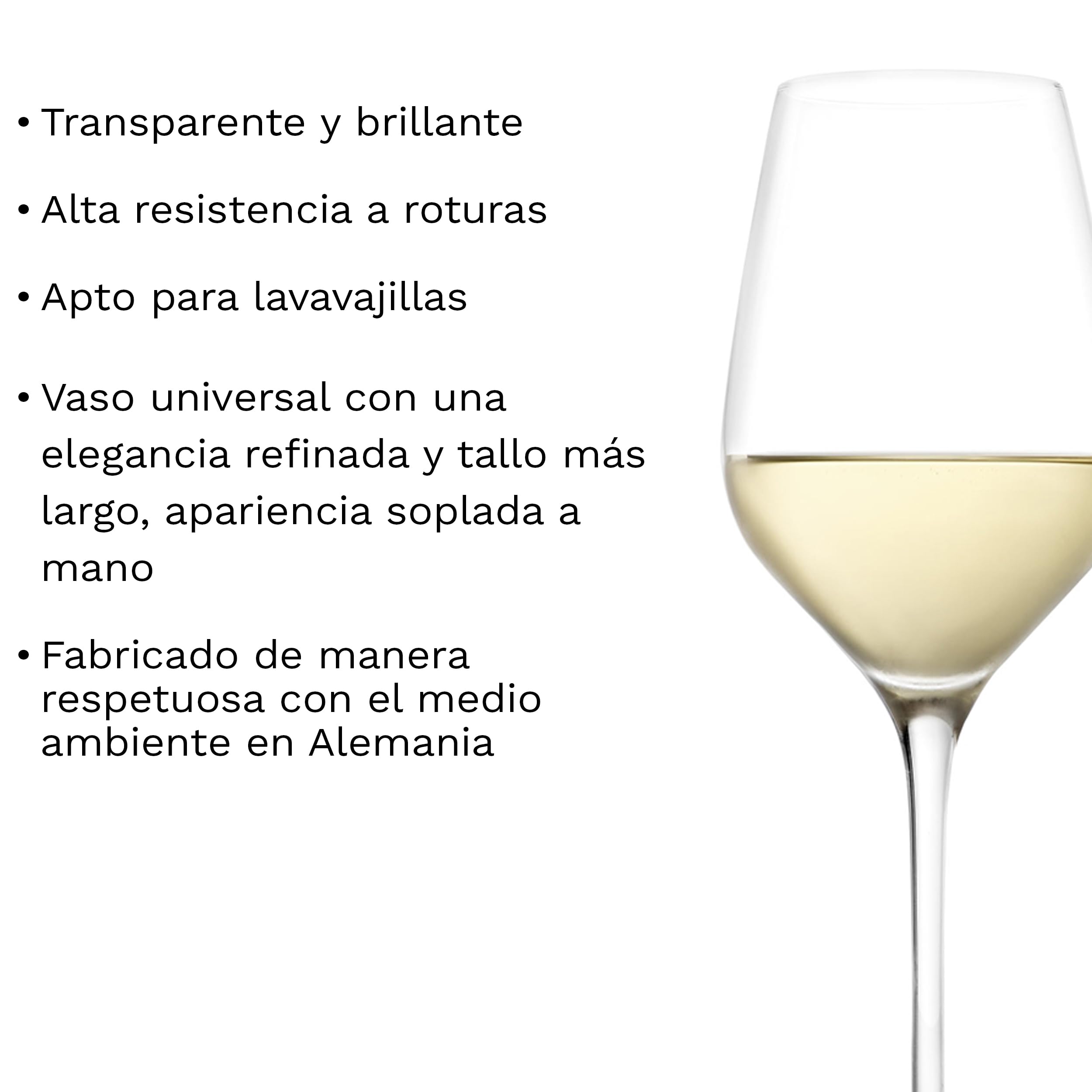 Stölzle Lausitz Copas Universales de Vino Exquisit Royal Set de 6, 420 ml – Elegantes Copas de Cristal para Vinos Blancos, Rosados y Tintos Ligeros – Aptas para Lavavajillas, Fabricadas en Alemania