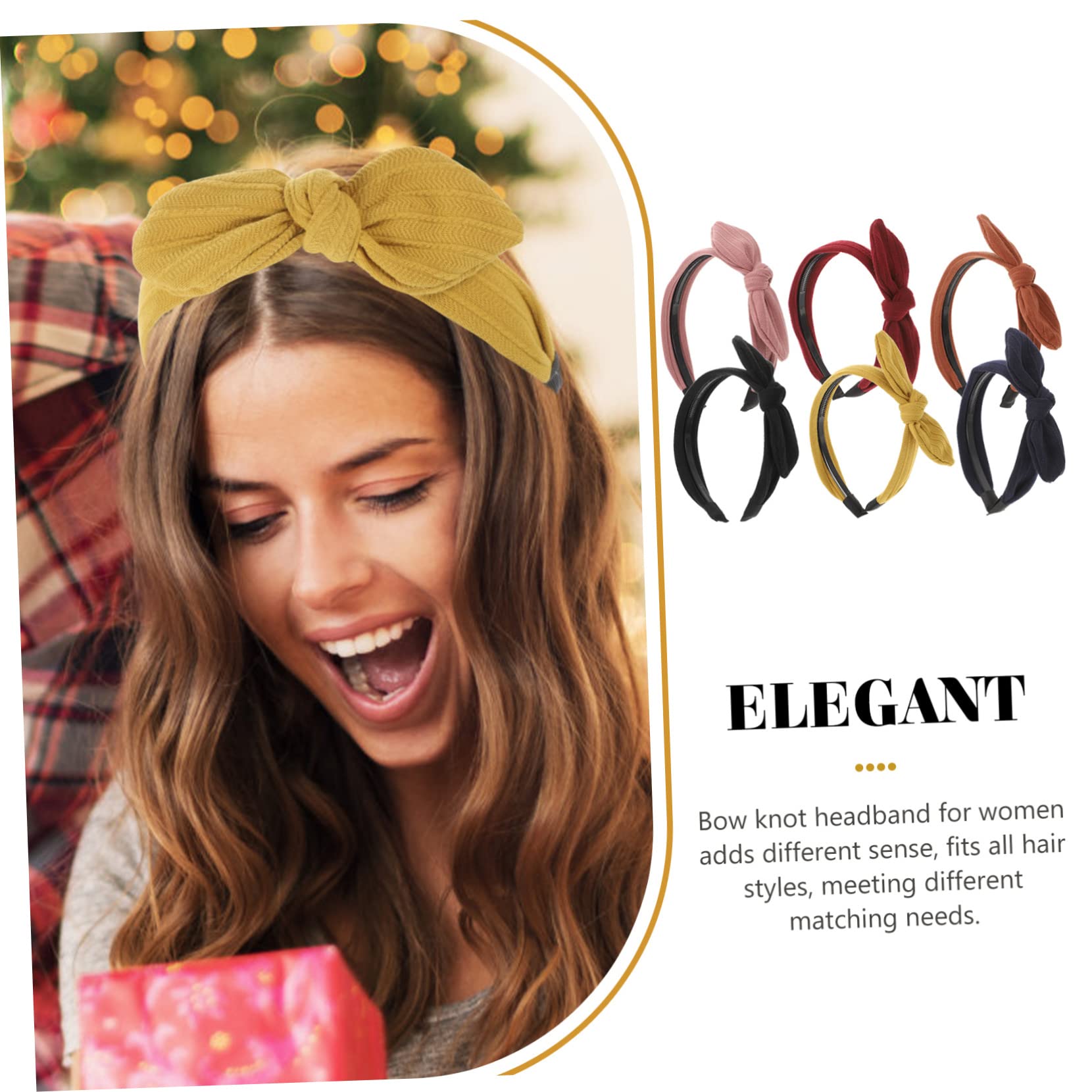 DOITOOL 6pezzi Fasce Larghe Con Fiocco Per Donne Cerchietti Eleganti e Regolabili Vari Colori Per Ogni Occasione Perfetti Per Party Shopping e Viaggi
