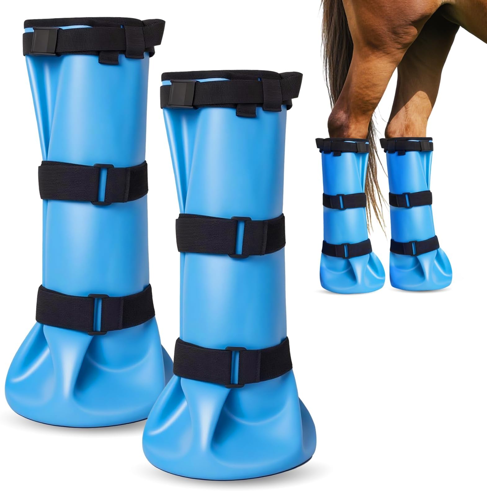 2 Piece Hoof Soaking Boot for Hoof Problems, White Line Disease, Thrush, Abscess Horse Soaker Bag, Hooves Care Treatment