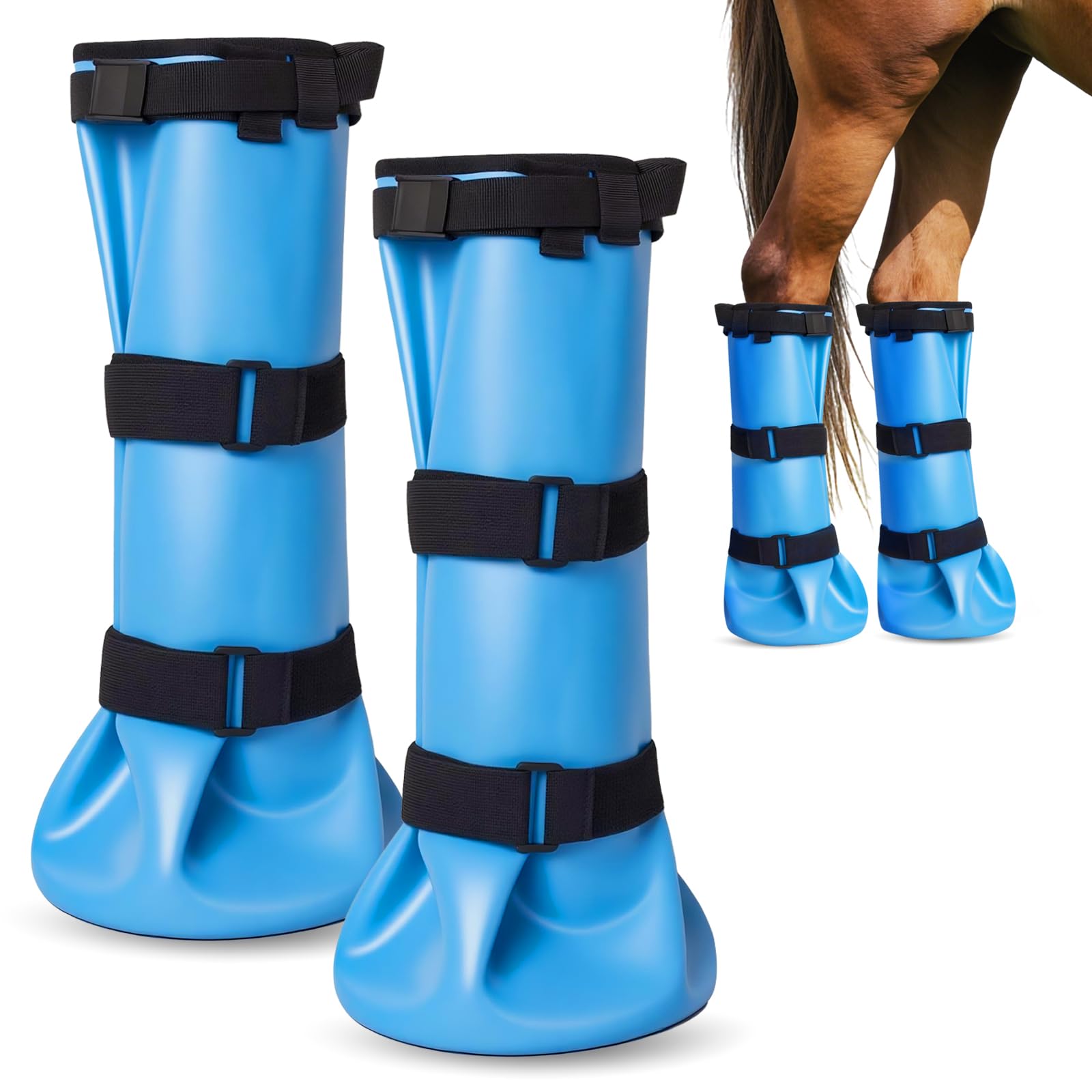 COMFPET 2 Piece Hoof Soaking Boot for Hoof Problems, White Line Disease, Thrush, Abscess Horse Soaker Bag, Hooves Care Treatment