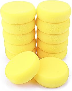 12 Stück Runder Malschwamm, Schwammpinsel Malschwämme Schwammstupf Pinsel Set Schwämmchen Schwamm zum Malen, Runde Schwämme für DIY Malerei Handwerk Keramik Werkzeuge