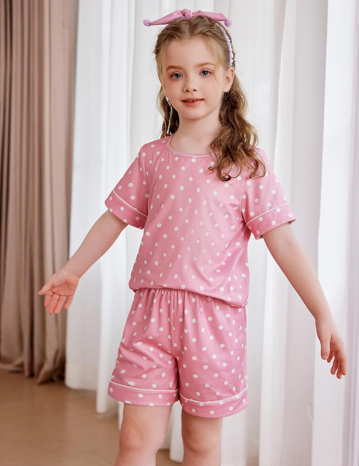 Arshiner Girls Pajamas Set Short Sleeve Sleepwear Summer Lounge Set Soft Pjs for Kids - Image 2
